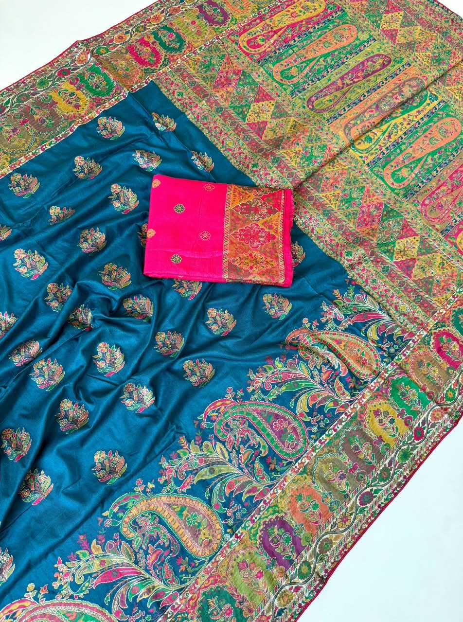 Pashmina Designer Saree in Blue