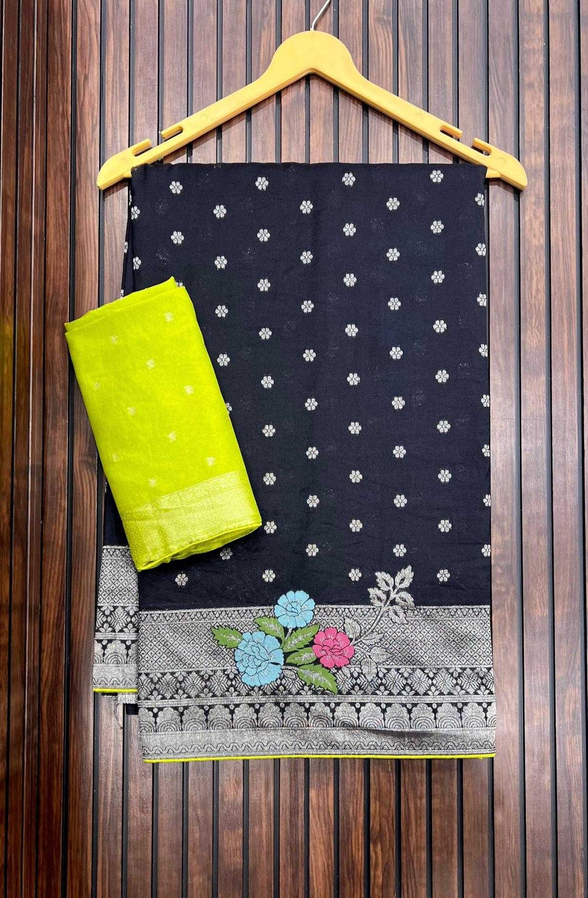 Pure Silk Soft Saree in Black
