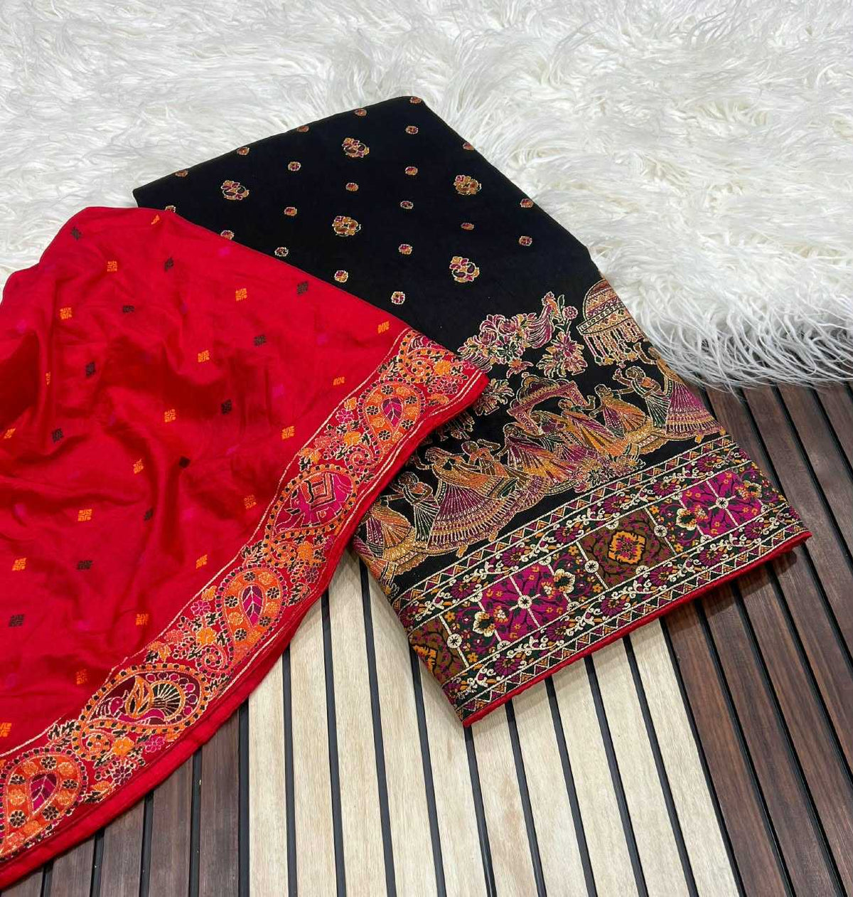 Pashmina Soft Silk Saree in White