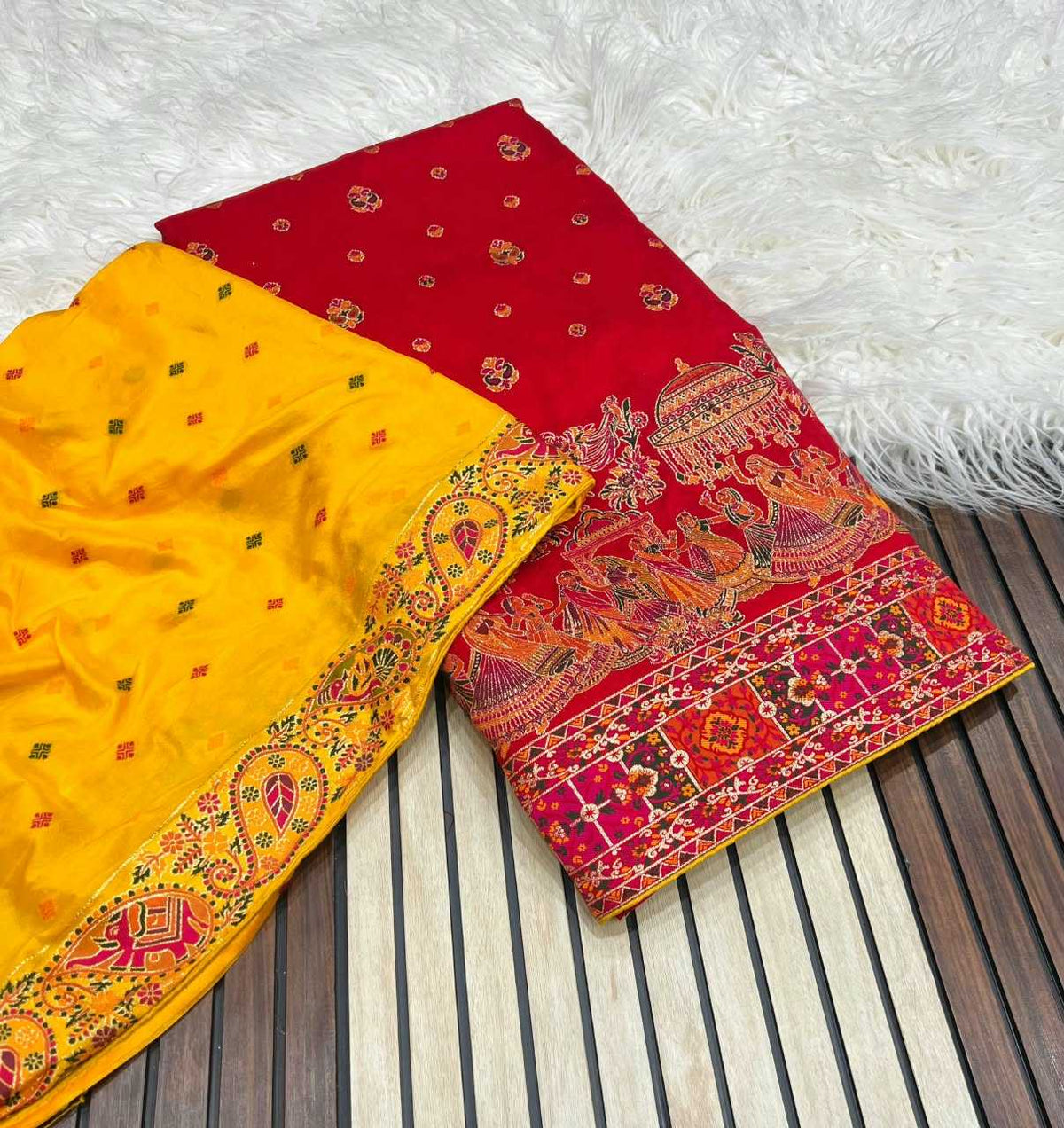Pashmina Soft Silk Saree in White