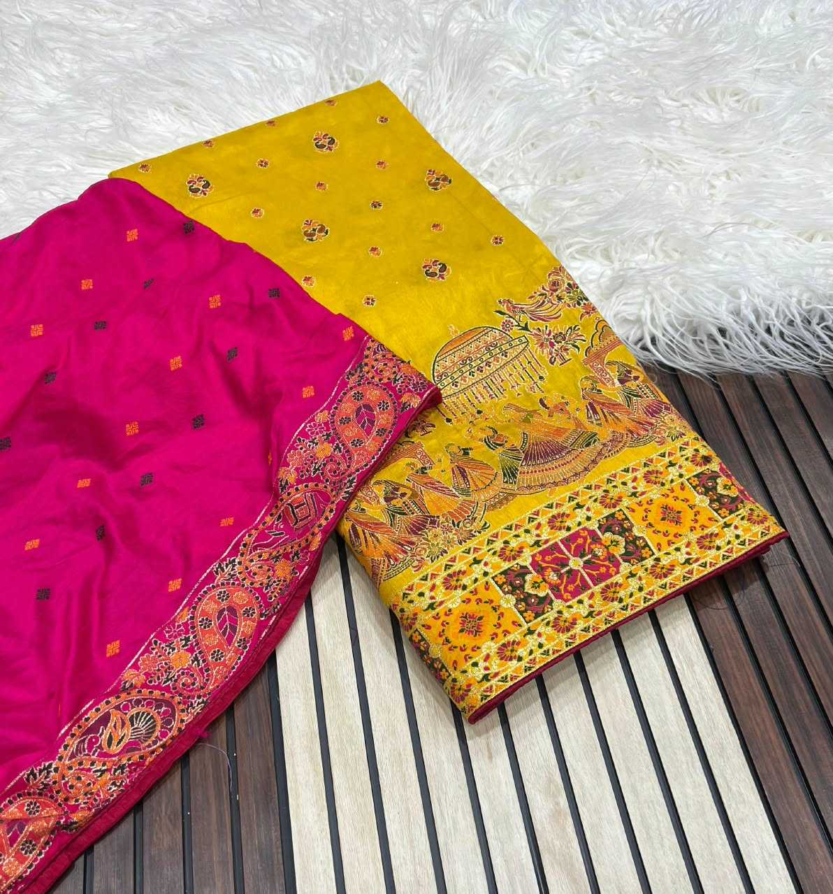 Pashmina Soft Silk Saree in White