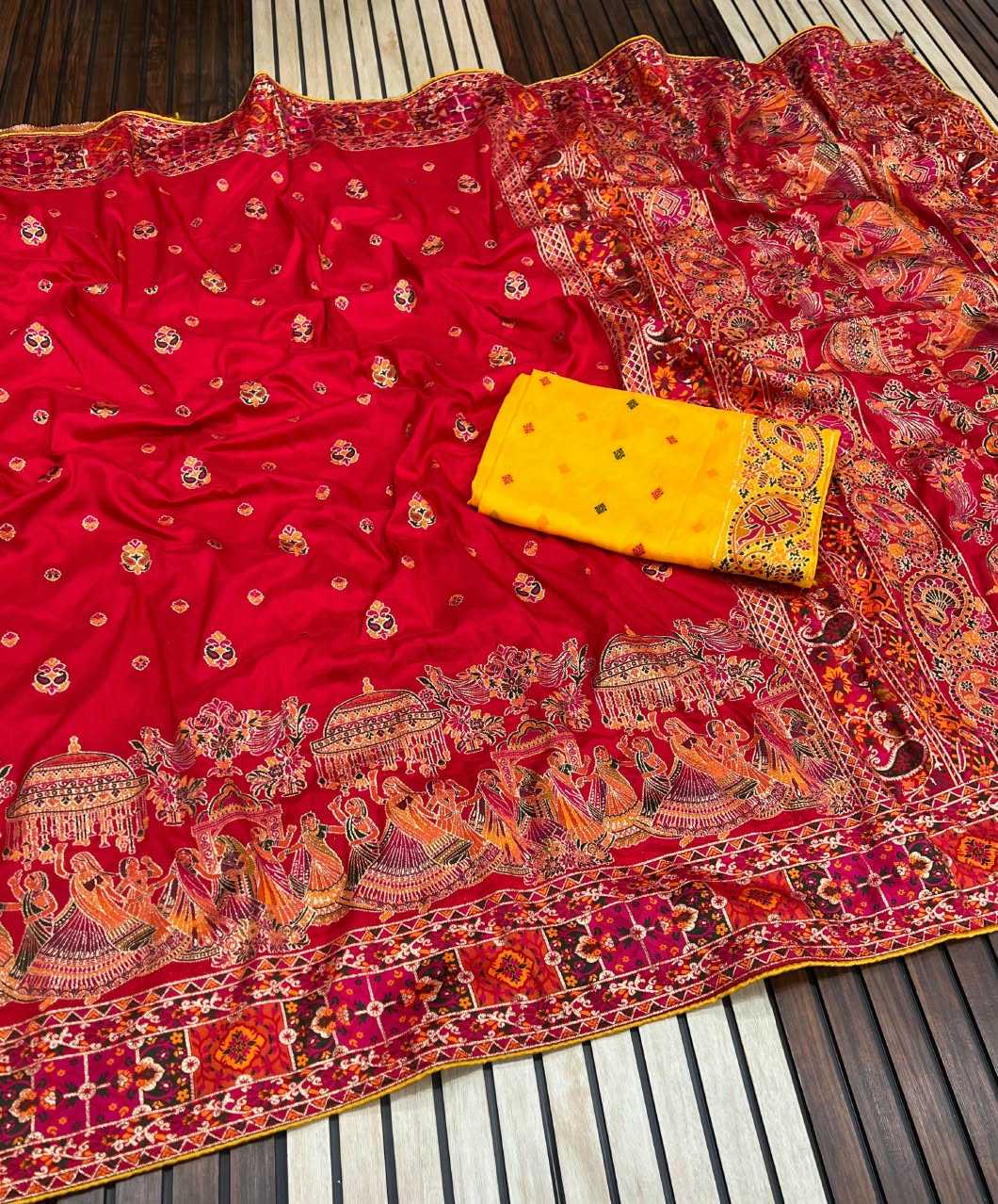 Pashmina Soft Silk Saree in White