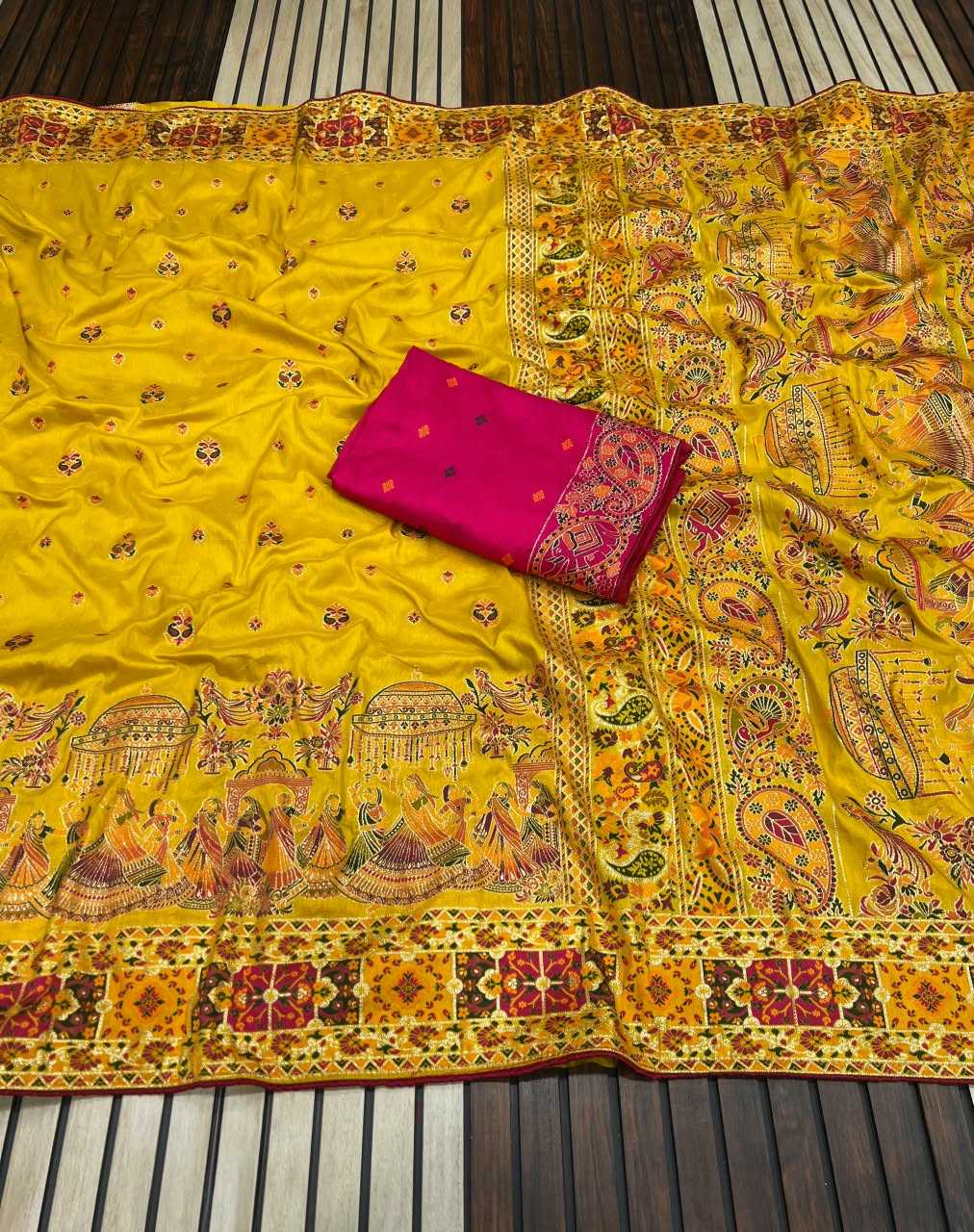Pashmina Soft Silk Saree in White