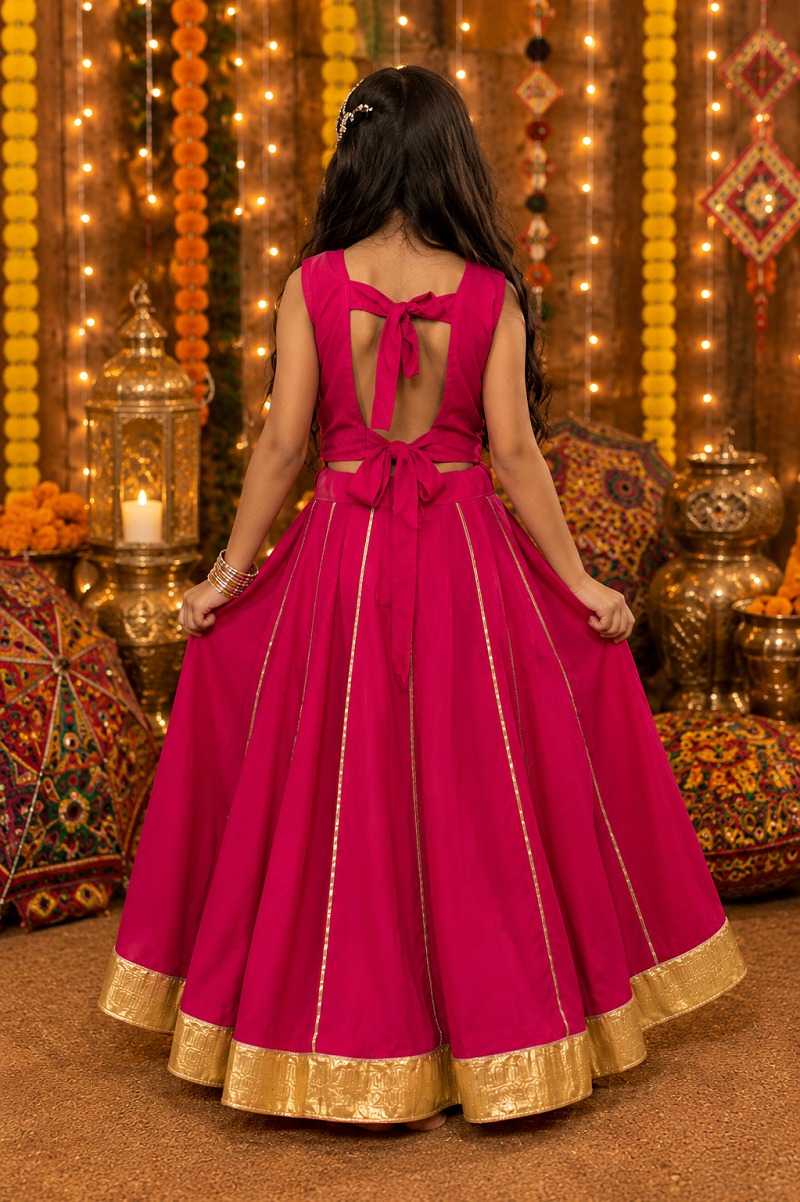 Premium Roman Silk Kids Lehenga