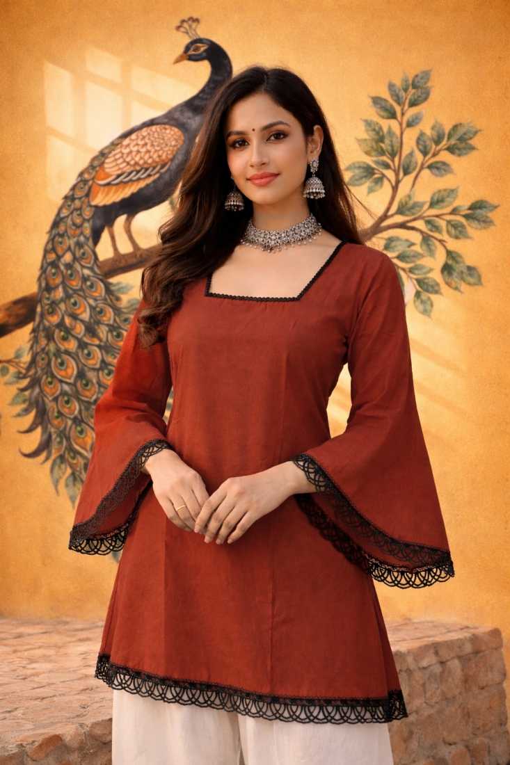 Heavy Roman Silk Casual Kurti