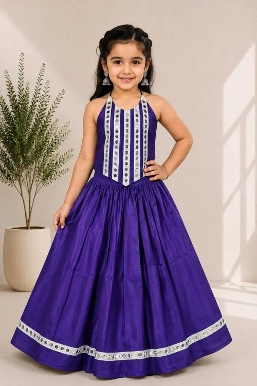 Premium Roman Silk Kids Lehenga