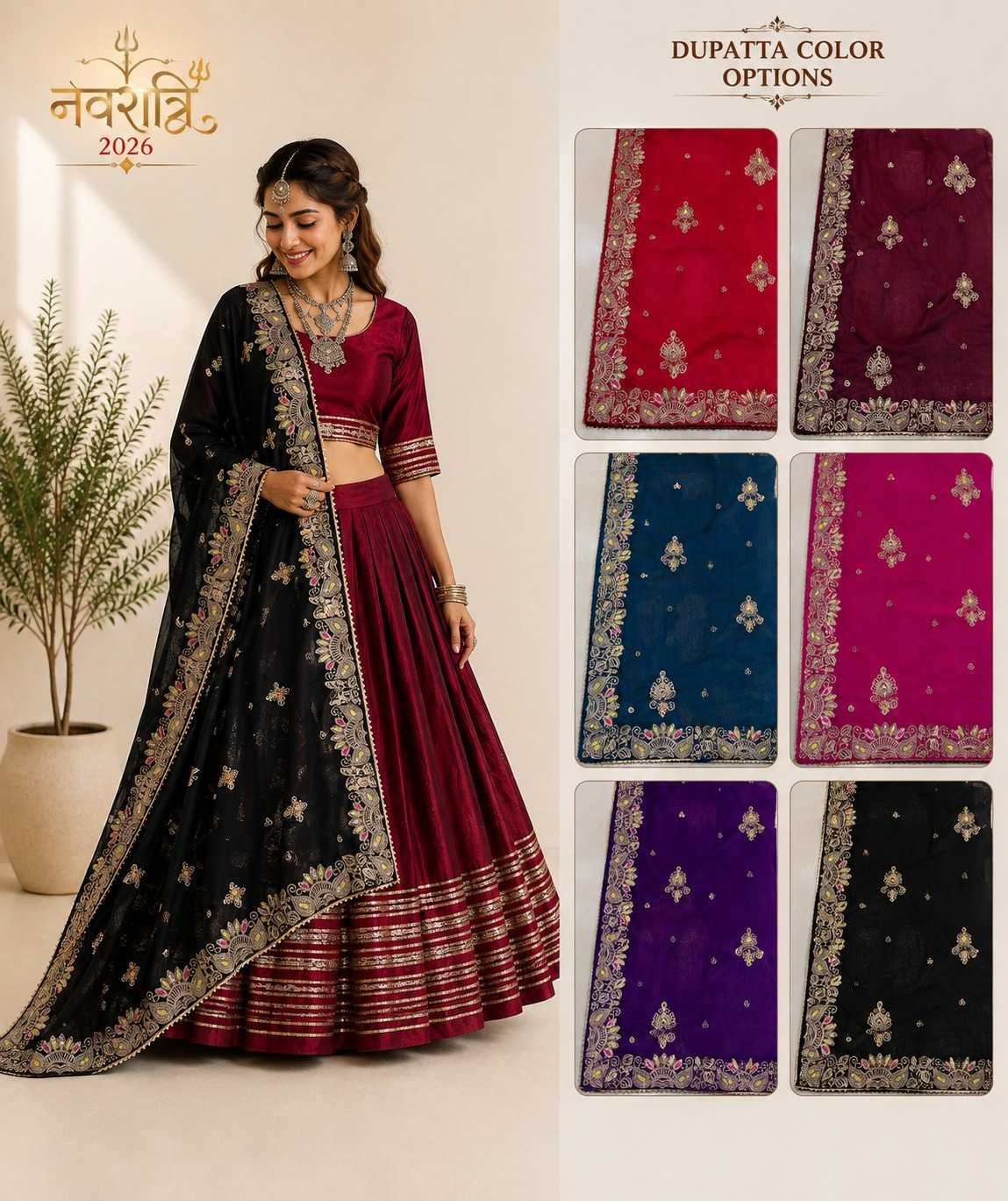 Heavy Roman Silk Traditional Lehenga