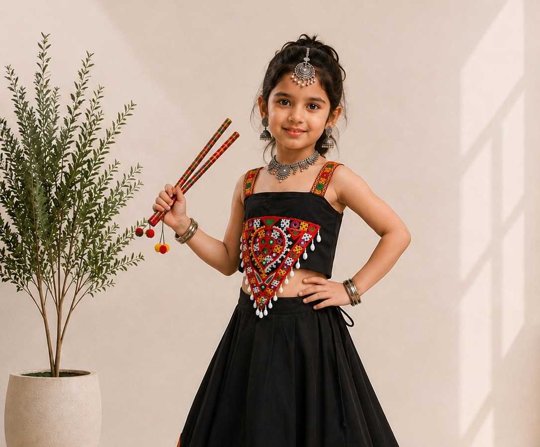 Buta Premium Roman Silk Kids Traditional Outfits