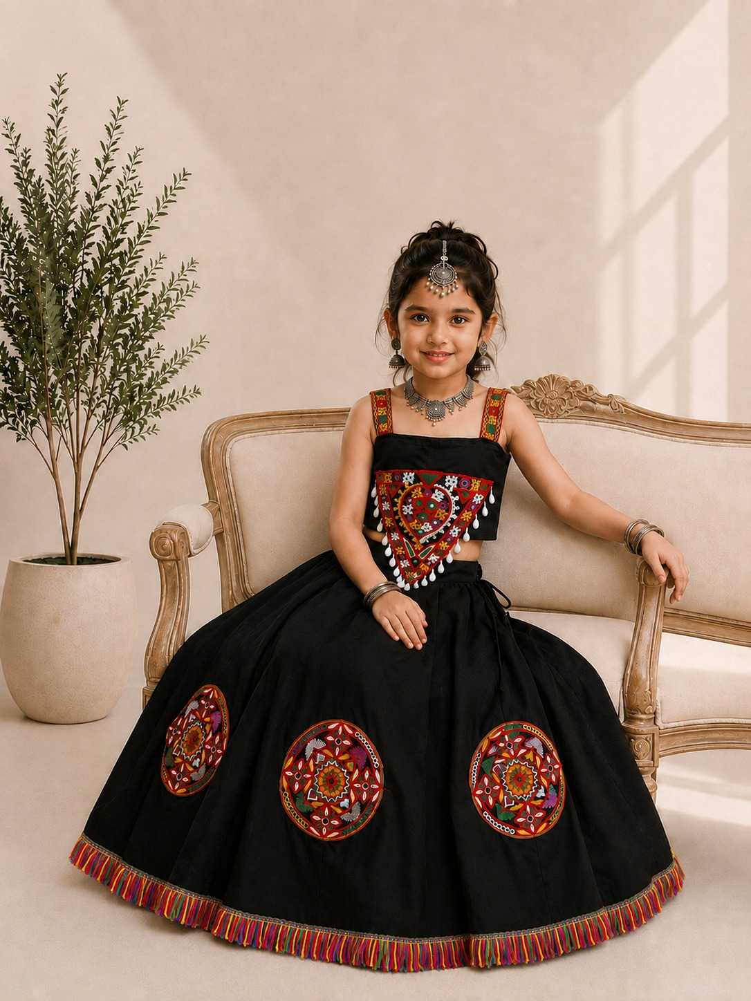 Buta Premium Roman Silk Kids Traditional Outfits