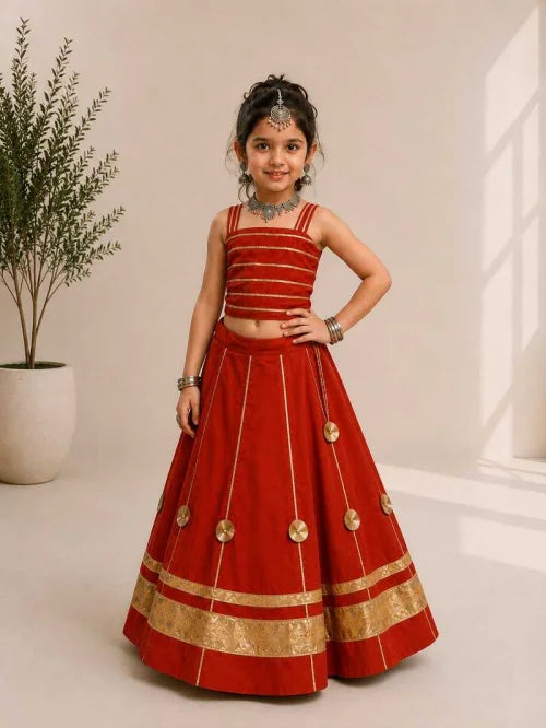 Chaniya Premium Roman Silk Kids Traditional Outfits