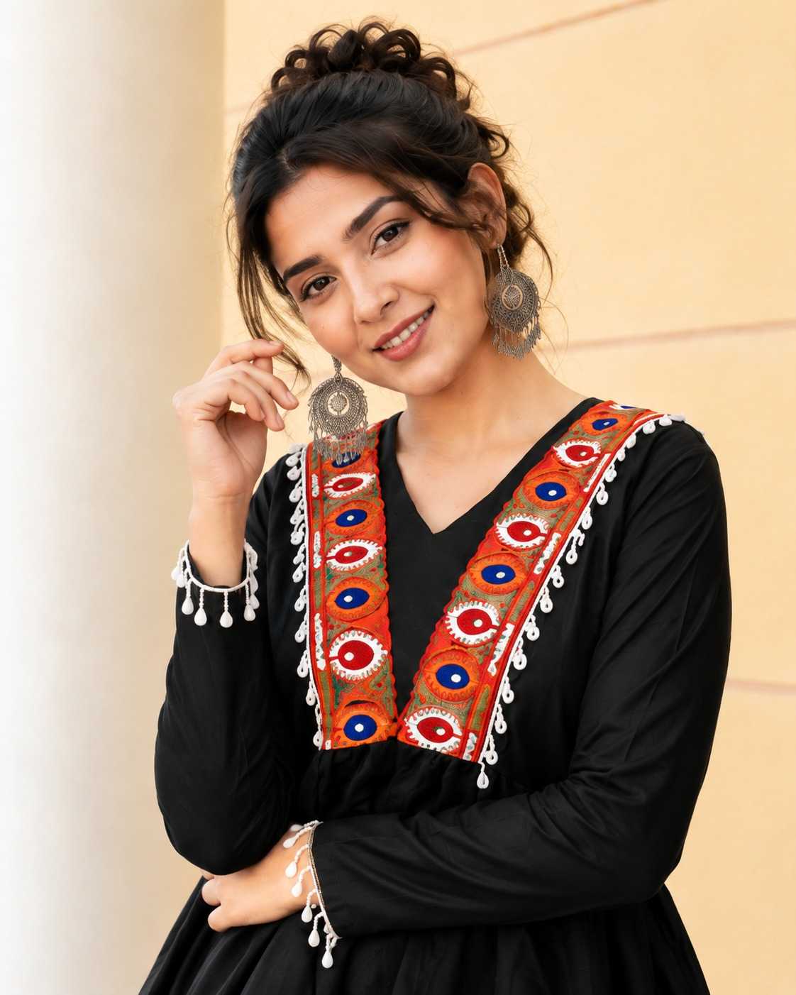 Short Heavy Roman Silk Festive Kurti