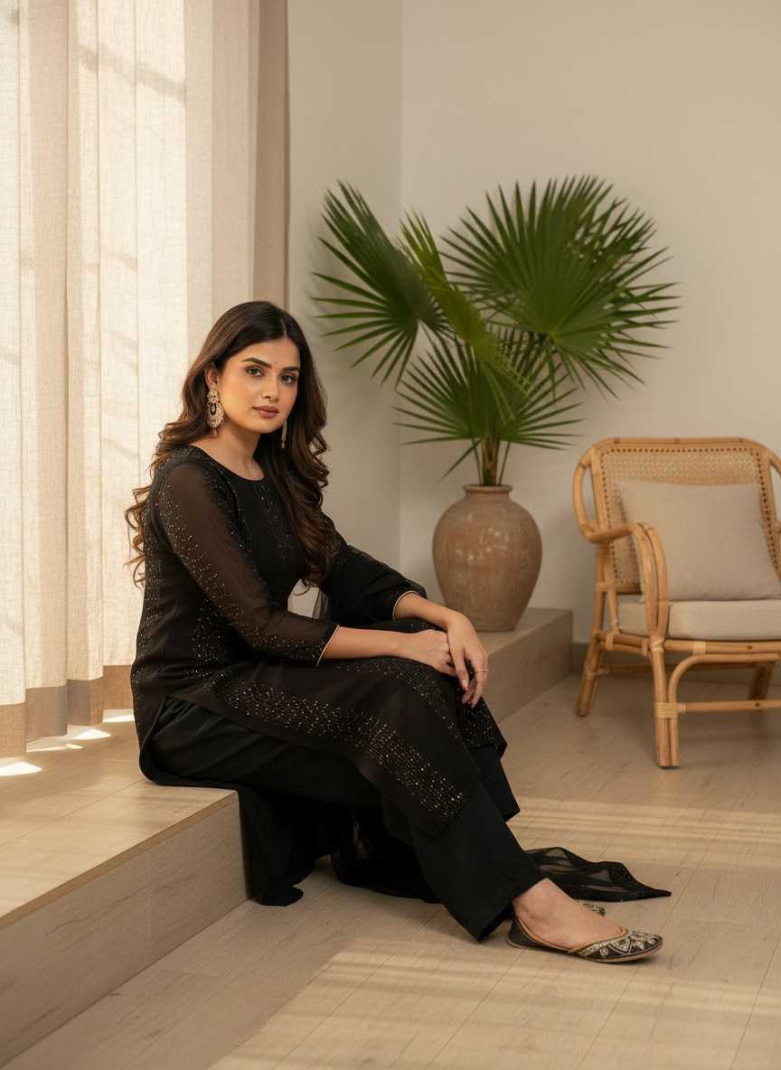 Faux Georgette Embroidery Suit 631