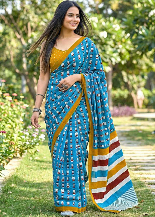 Soft Cotton Designer Saree