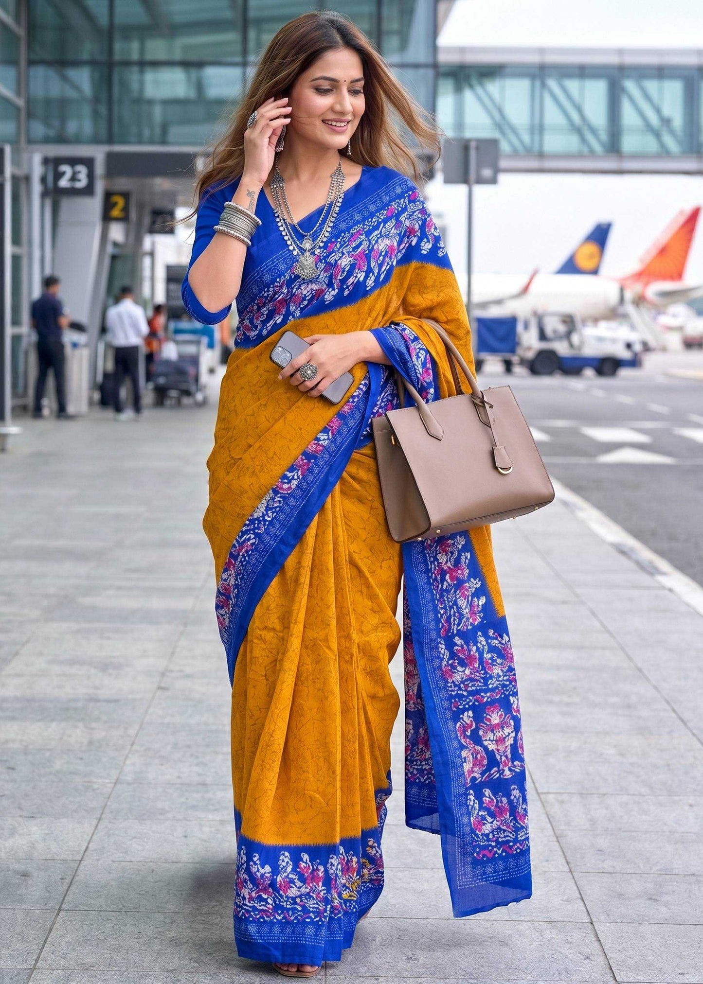 Pure Cotton Printed Saree