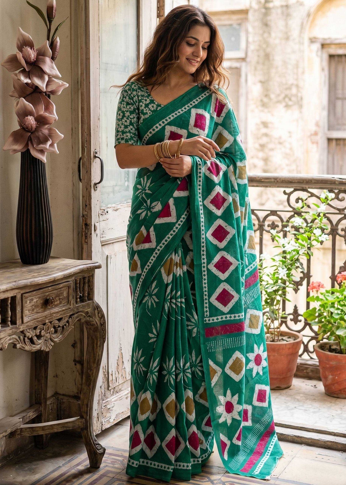 Soft Cotton Batik Saree