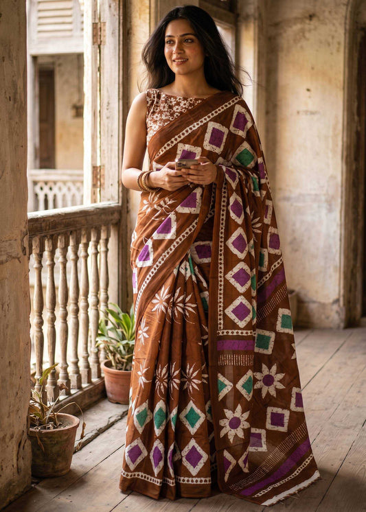 Soft Cotton Batik Saree
