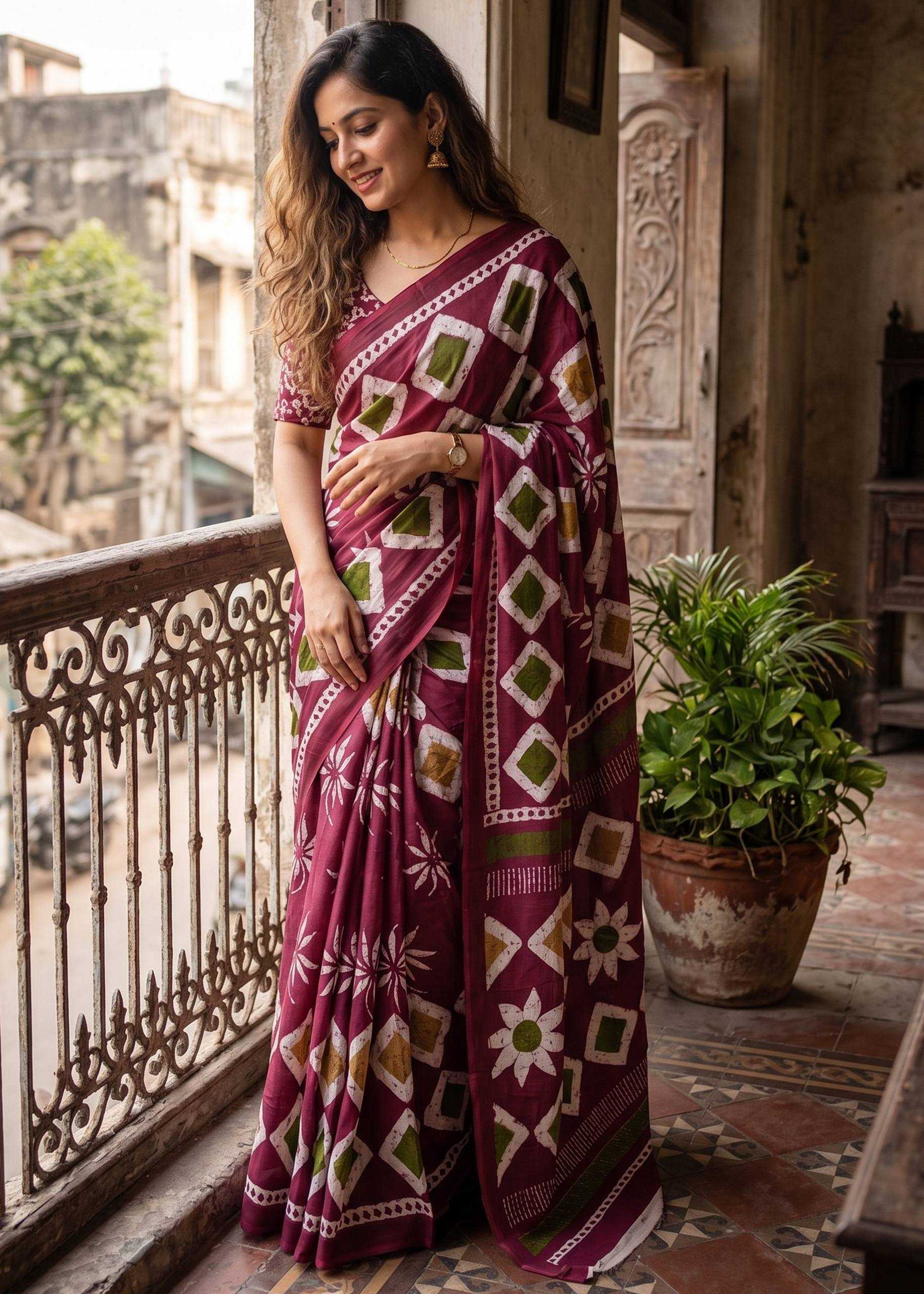 Soft Cotton Batik Saree