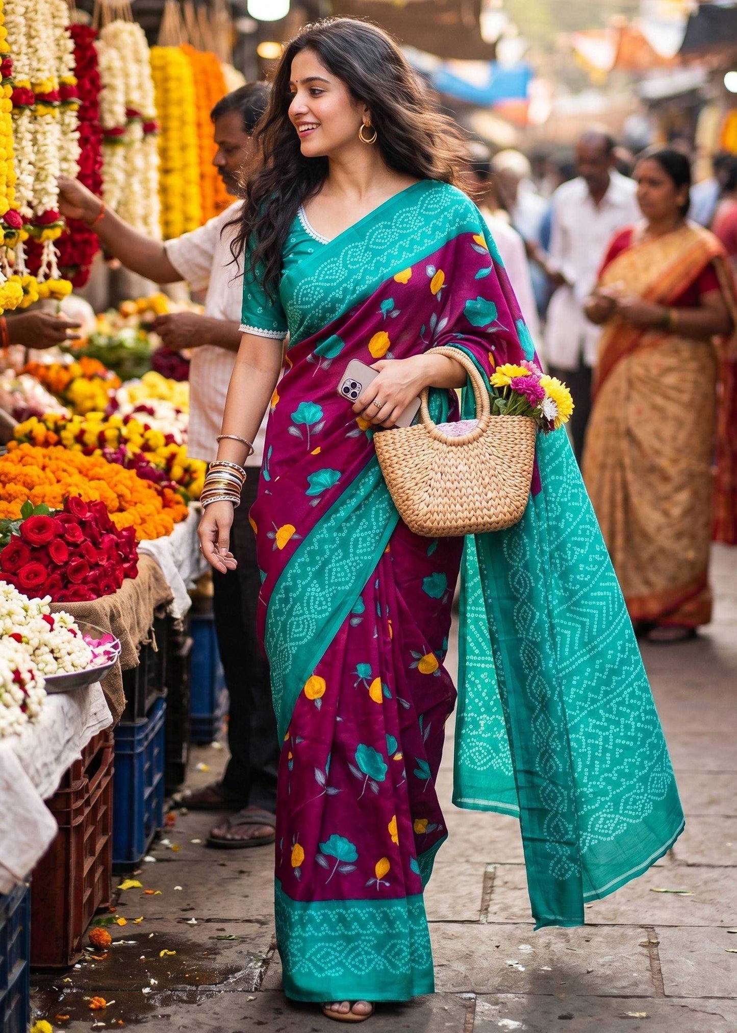 Cotton Block Print Saree
