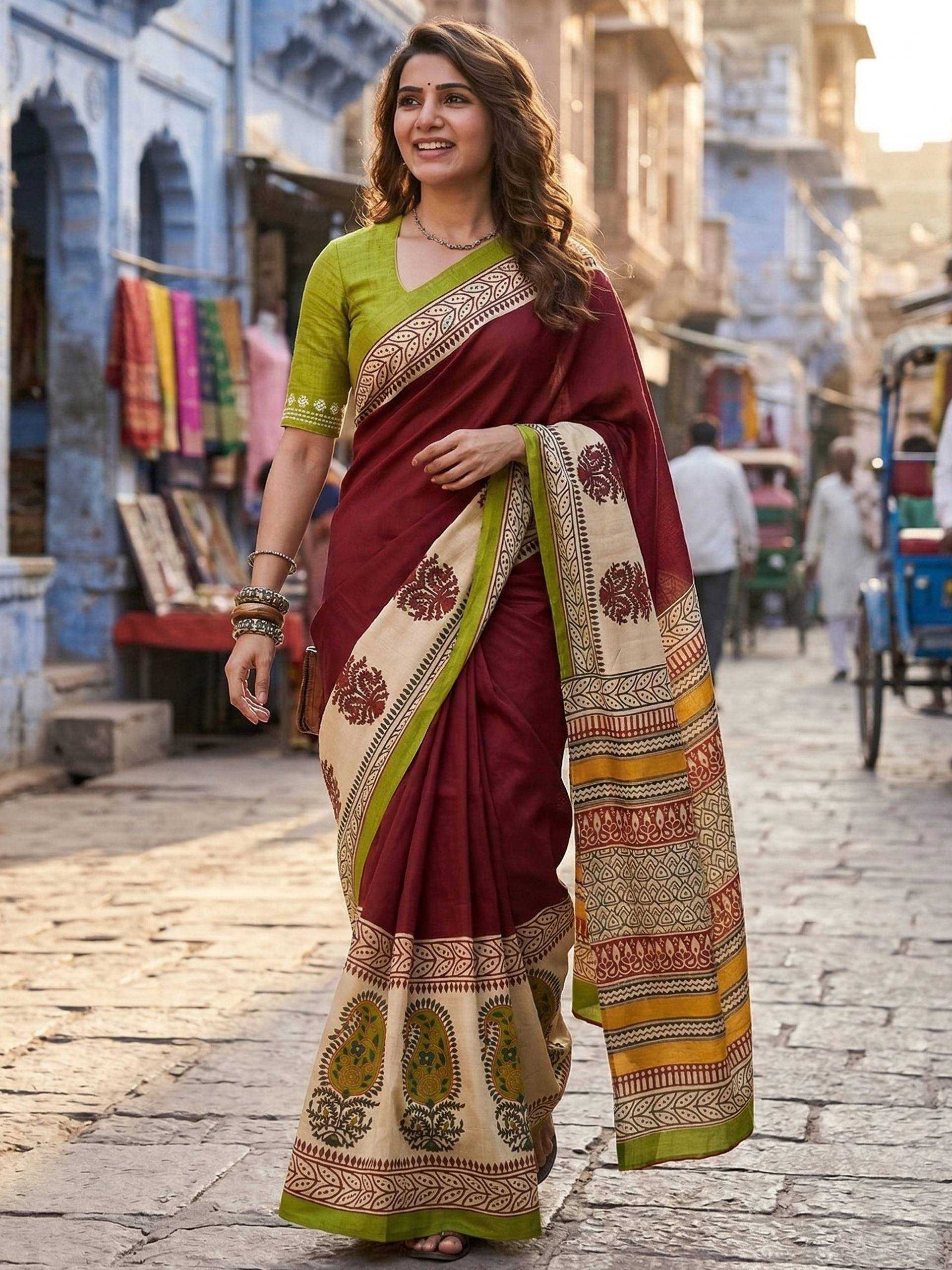 Pure Cotton Ajrakh Saree