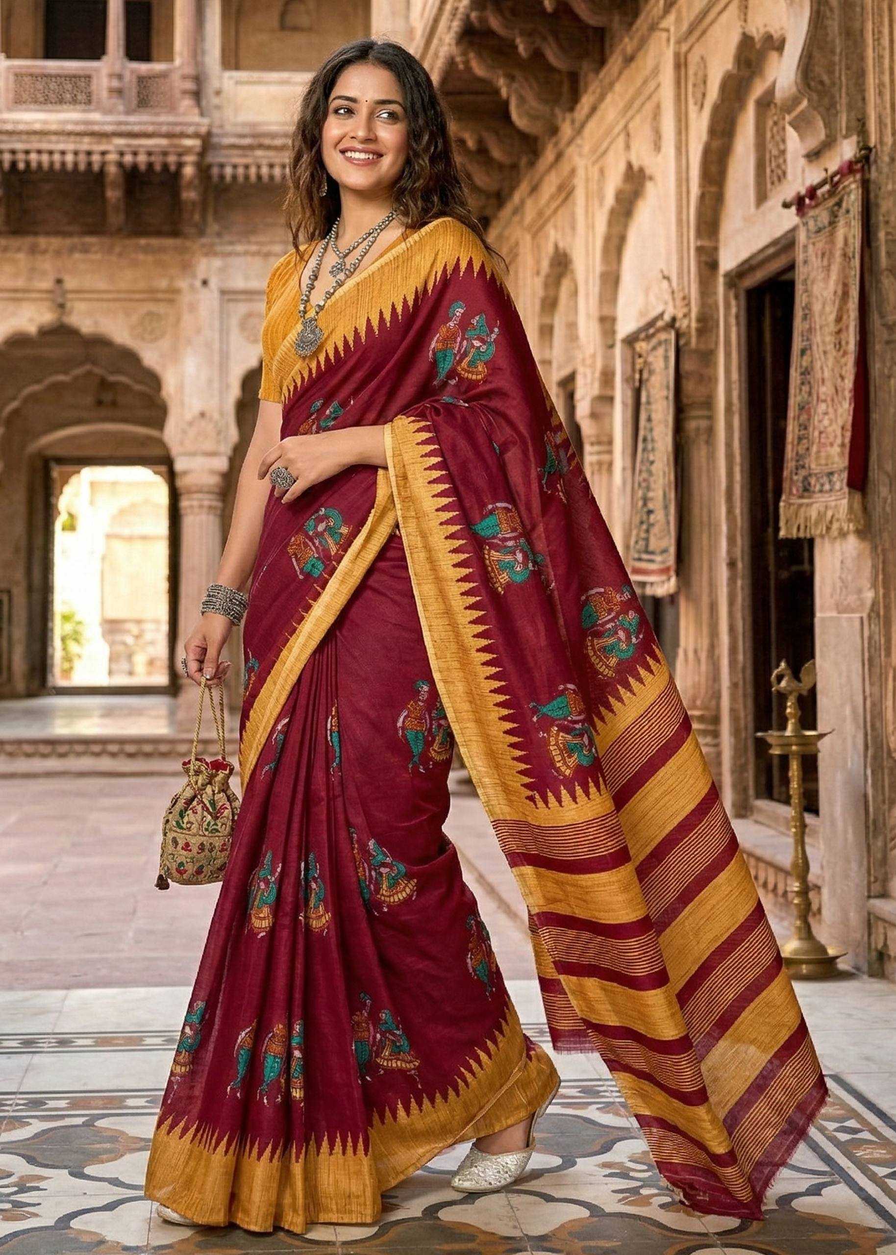 Cotton Block Print Saree