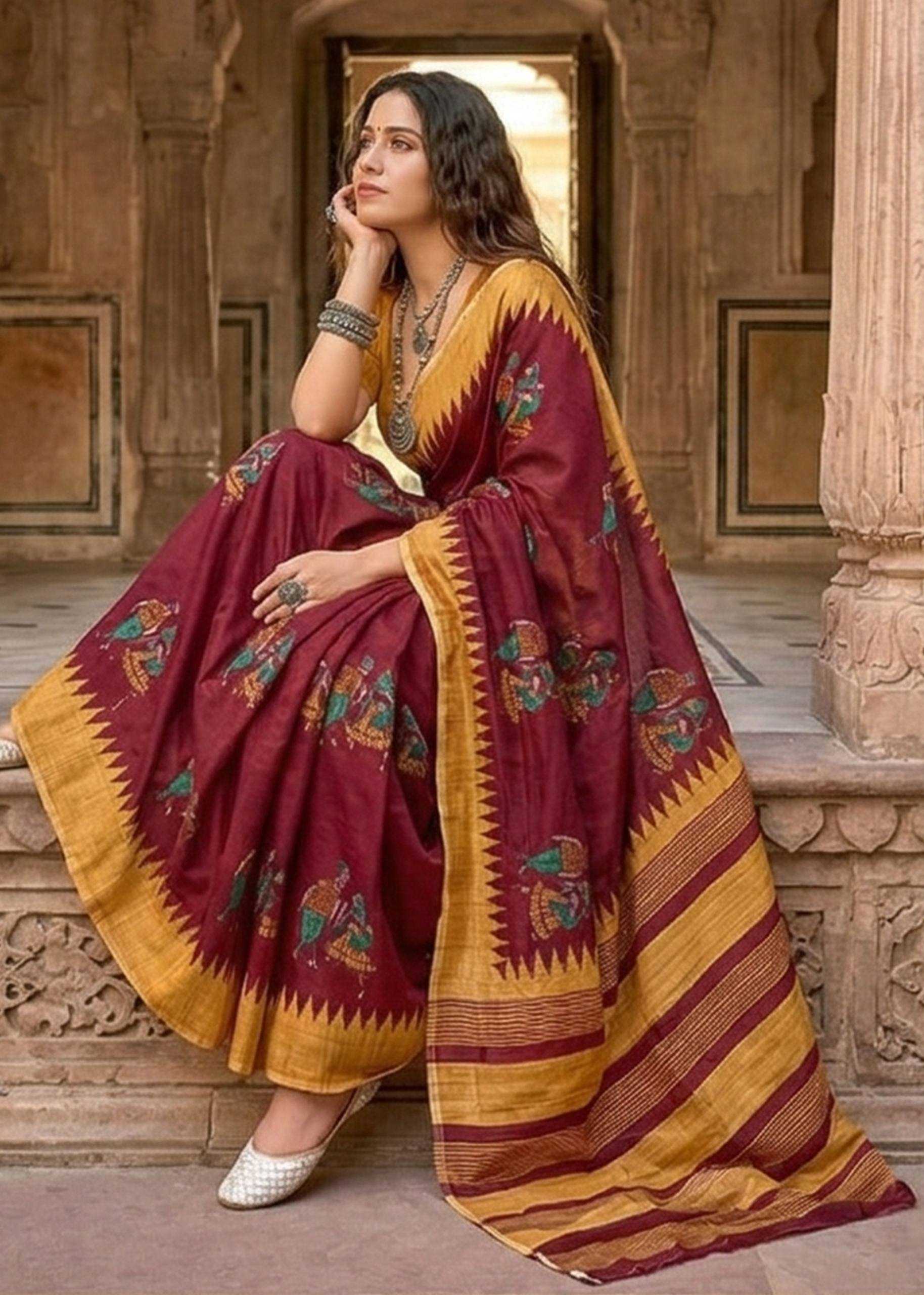 Cotton Block Print Saree