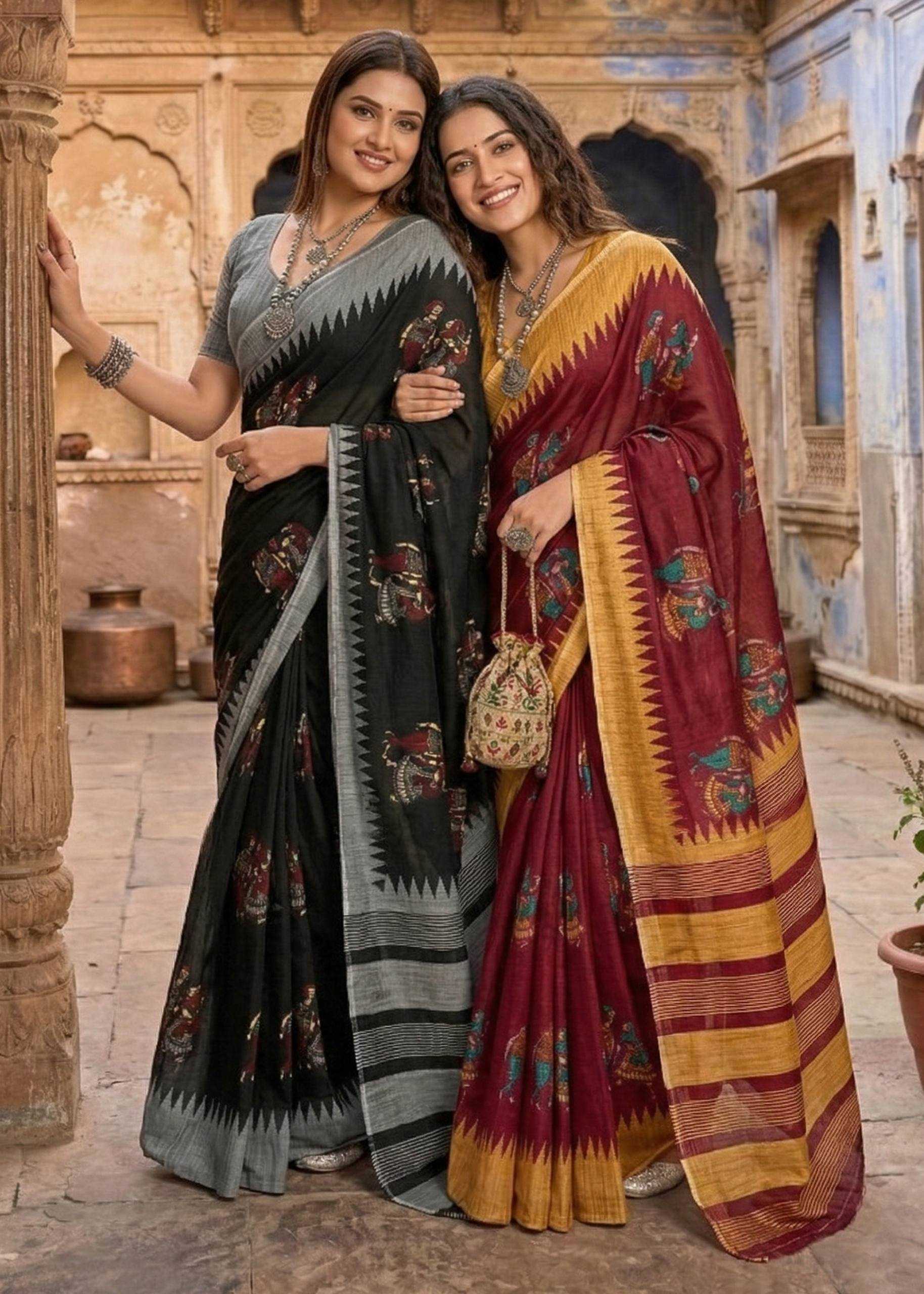 Cotton Block Print Saree