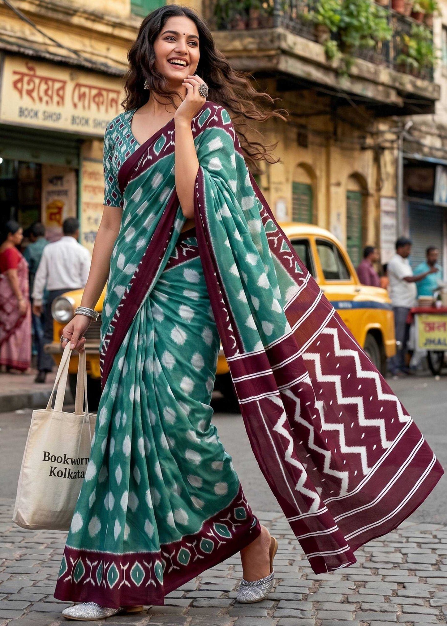 Soft Cotton Ikkat Saree