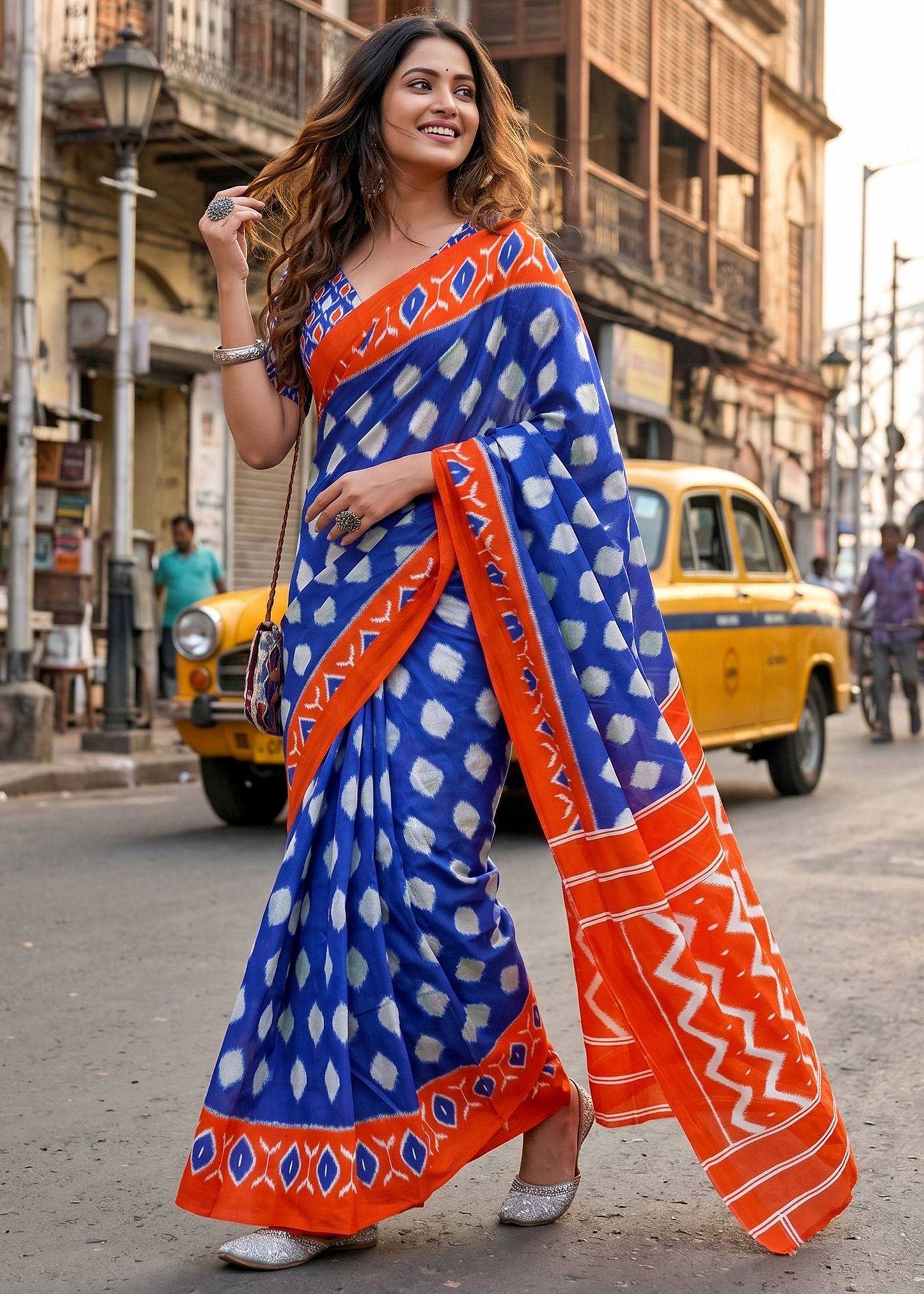 Soft Cotton Ikkat Saree