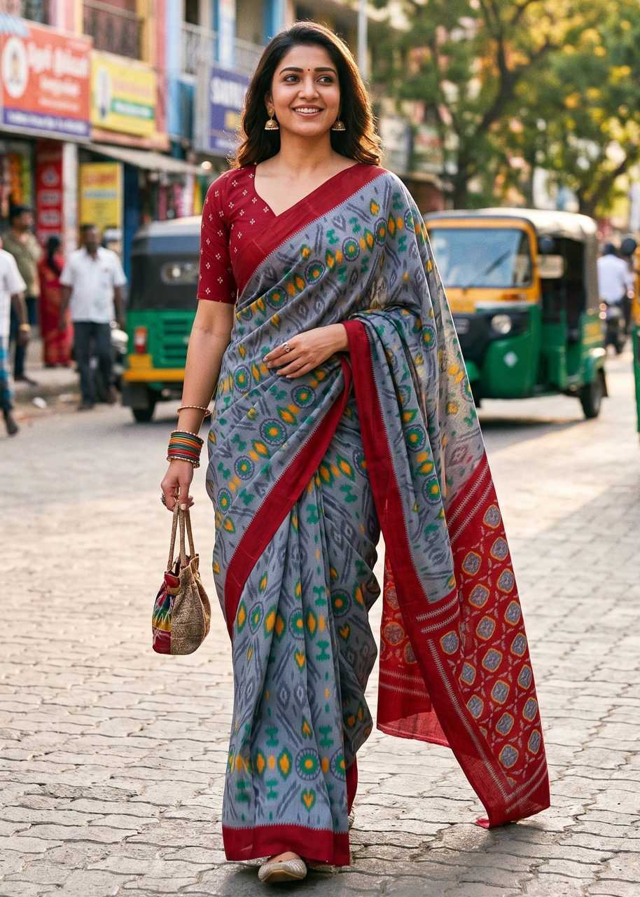 Soft Cotton Printed Saree