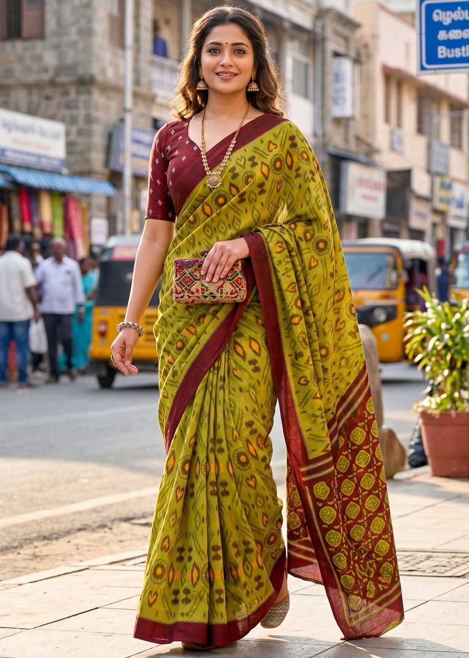 Soft Cotton Printed Saree