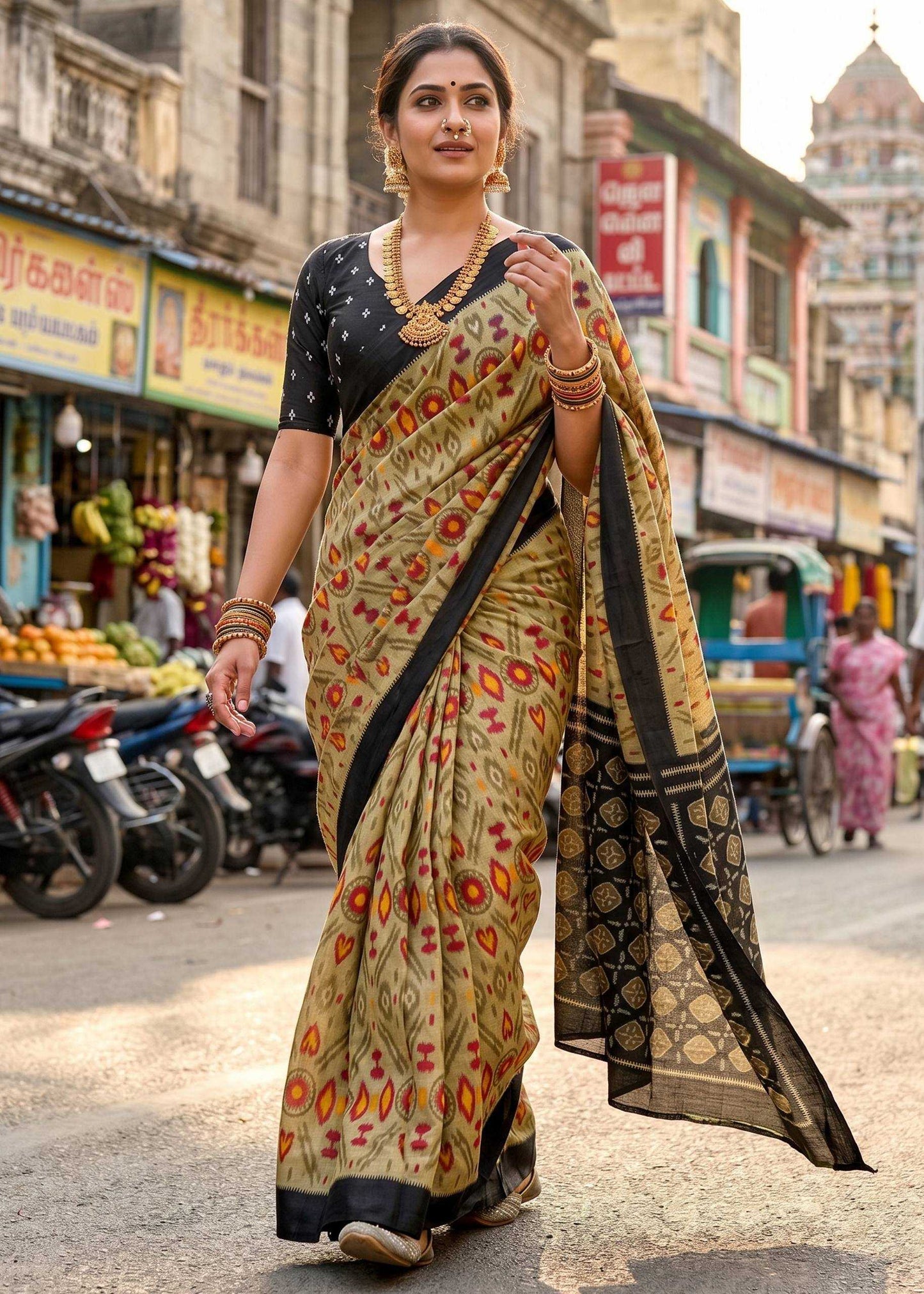 Soft Cotton Printed Saree