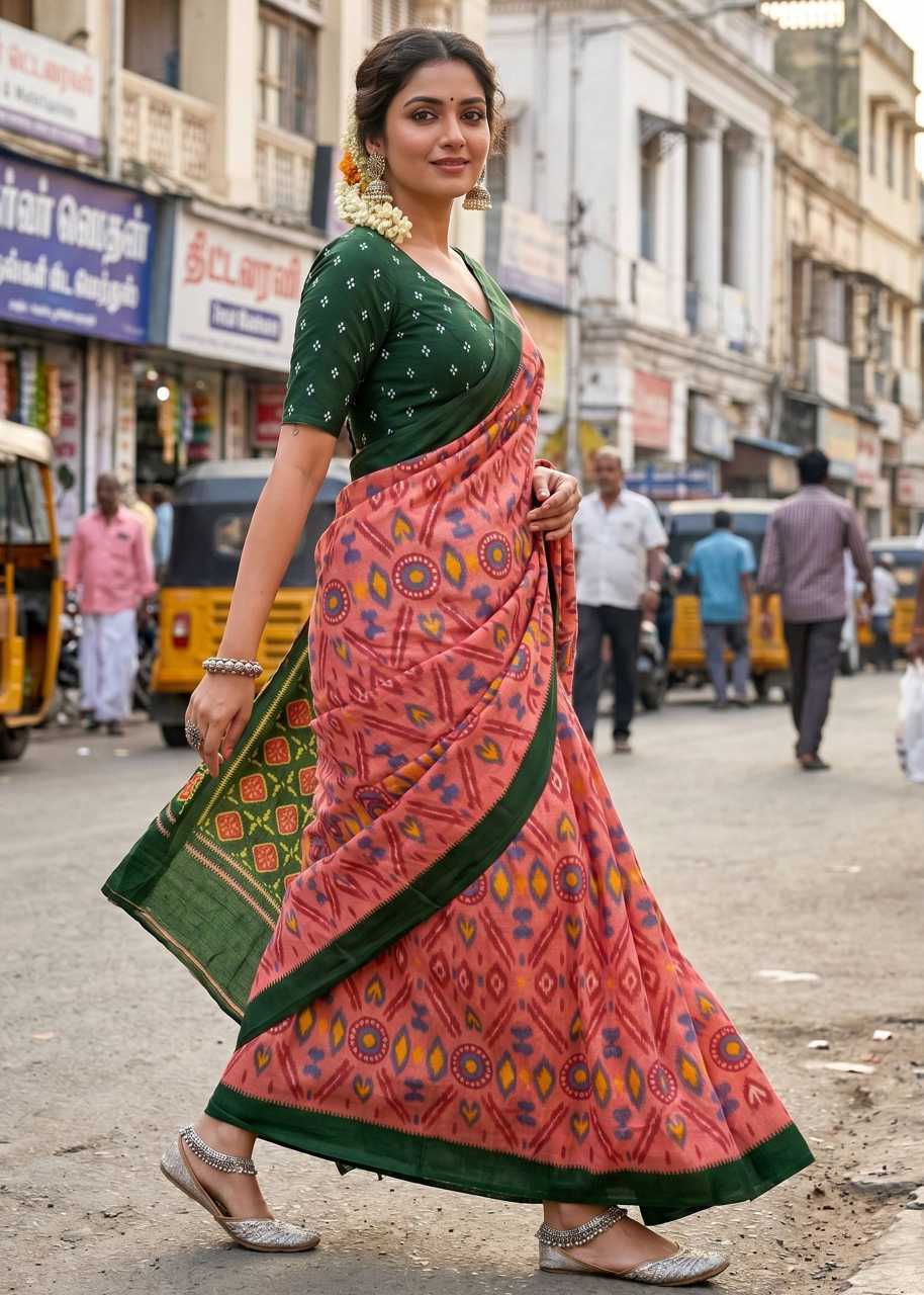 Soft Cotton Printed Saree