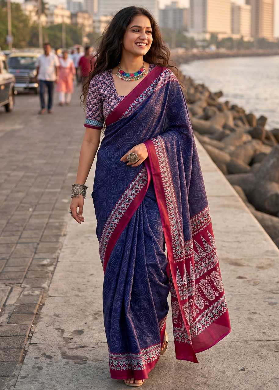 Cotton Bandhni Printed Saree