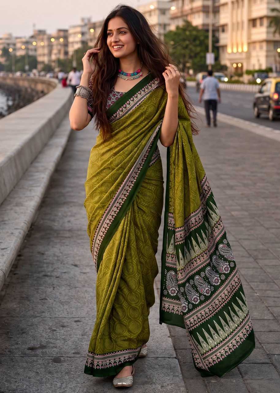 Cotton Bandhni Printed Saree