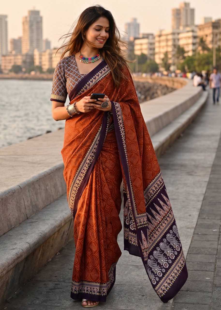 Cotton Bandhni Printed Saree
