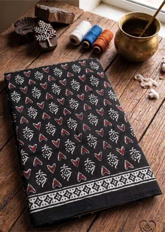 Ethnic Pure Cotton Block Print Saree