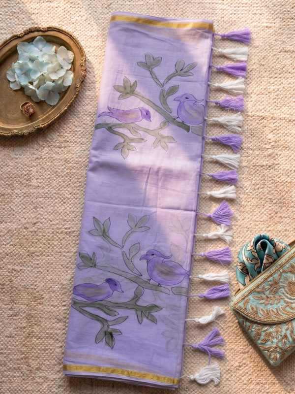 Hand Maslin Designer Saree