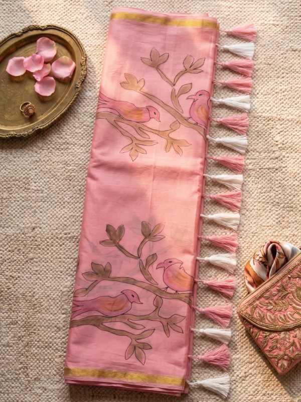 Hand Maslin Designer Saree