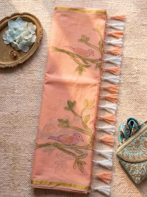 Hand Maslin Designer Saree