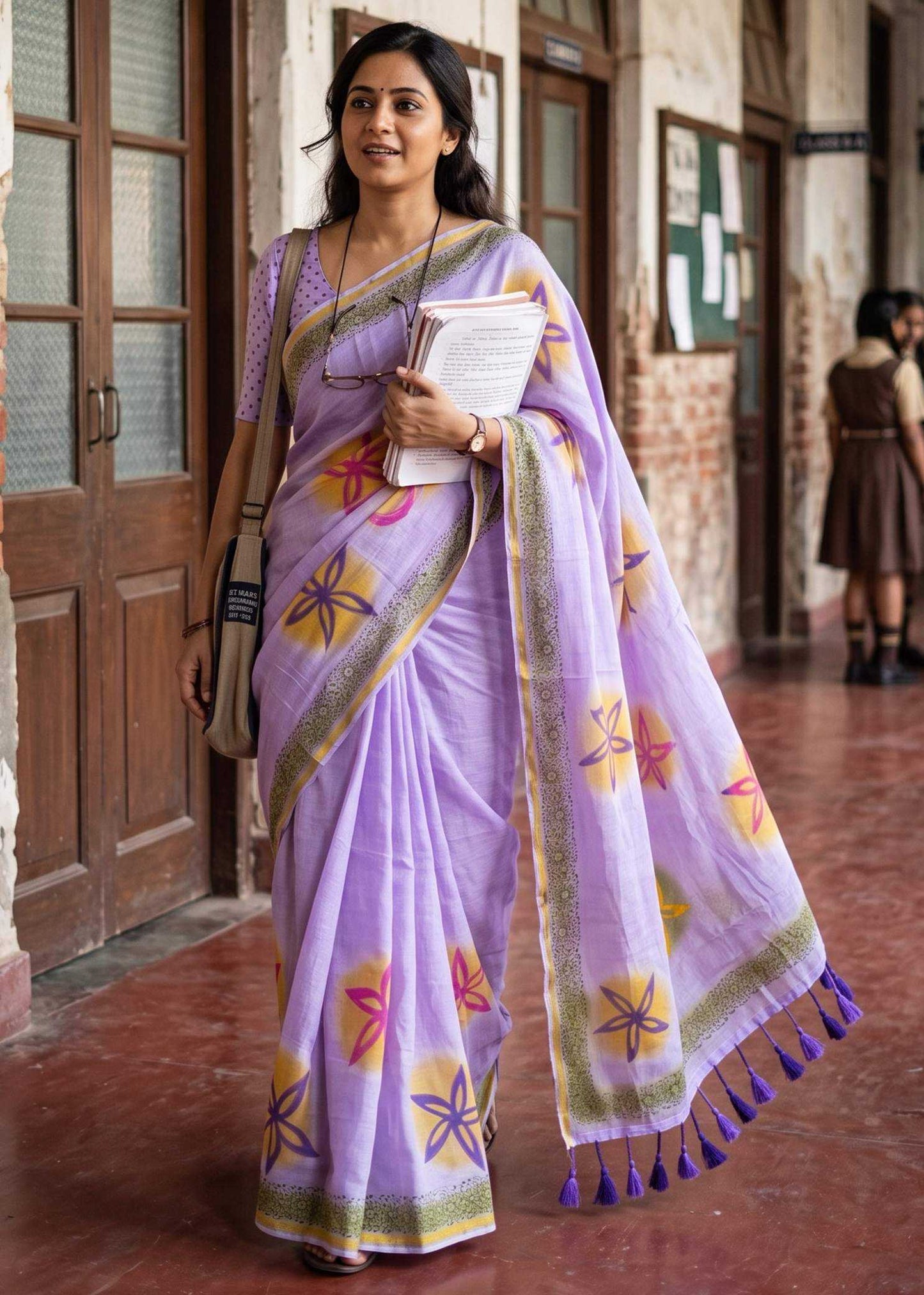 Cotton Zari Border Saree