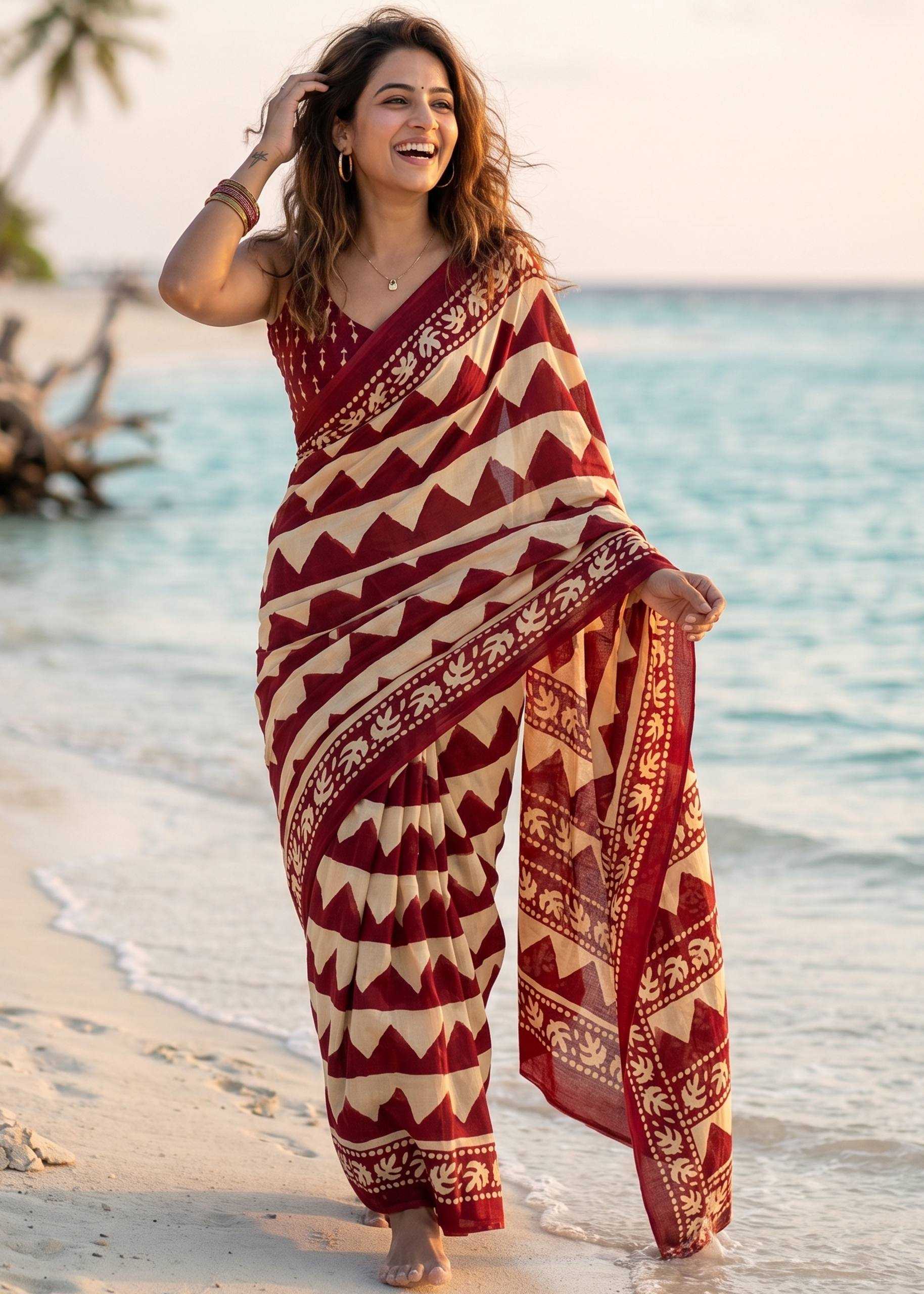 Cotton Hand Work Saree