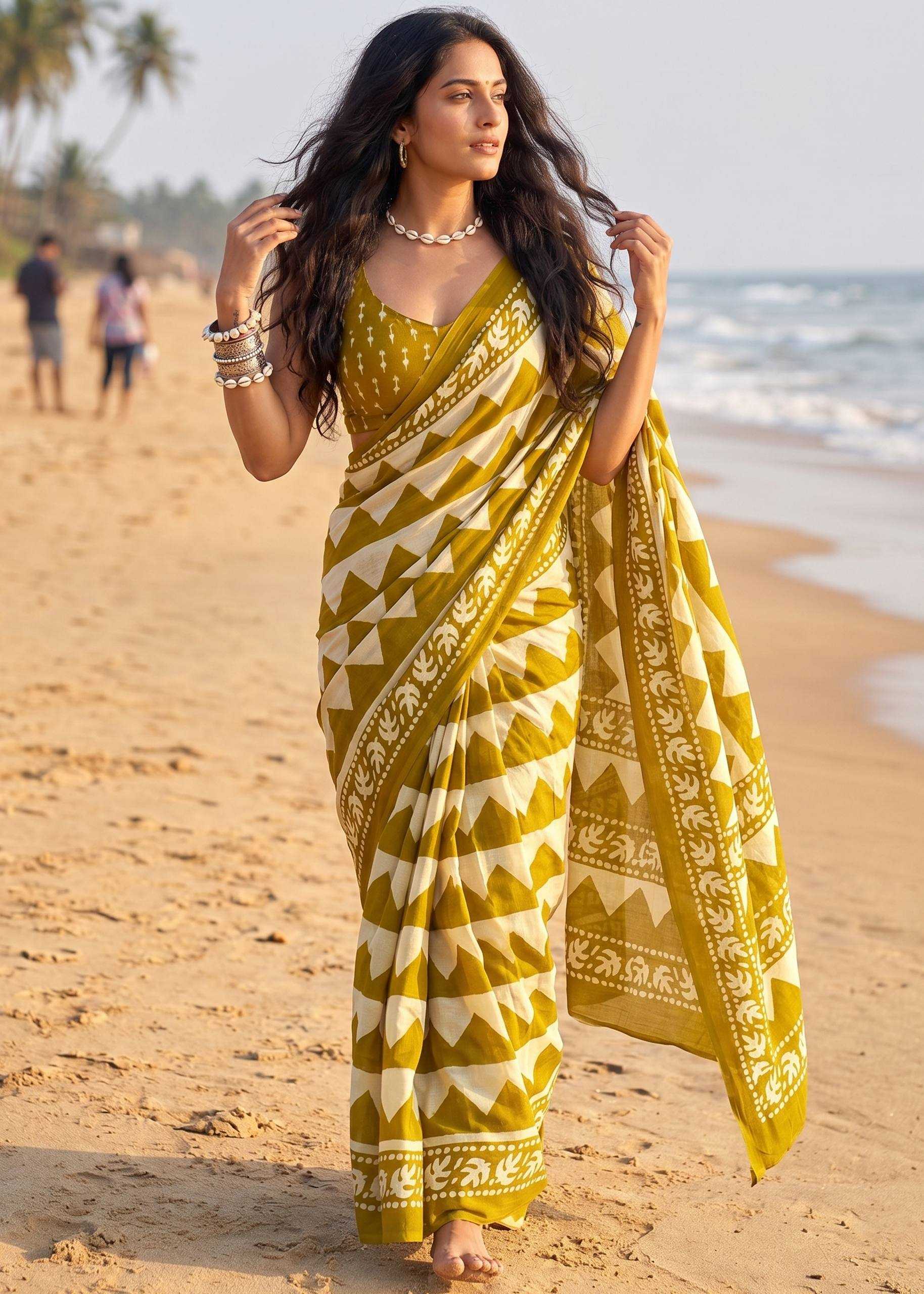 Cotton Hand Work Saree