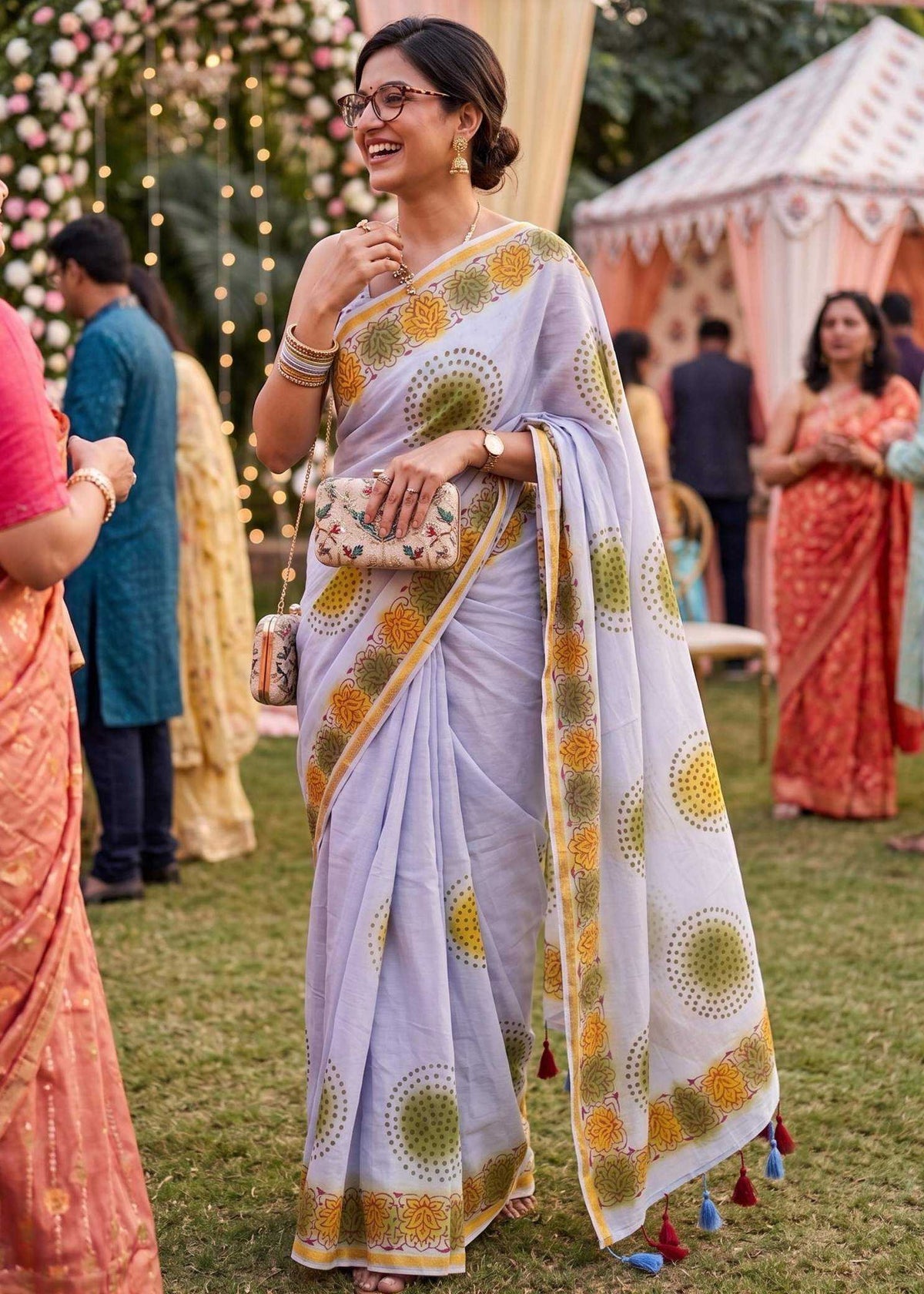 Cotton Zari Border Saree