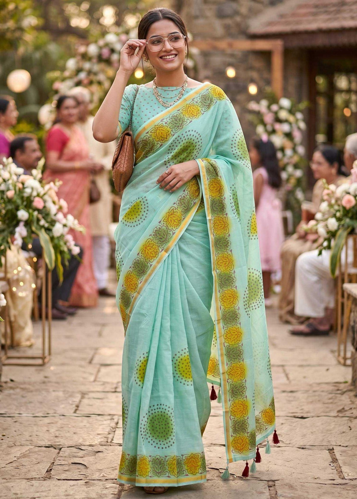 Cotton Zari Border Saree