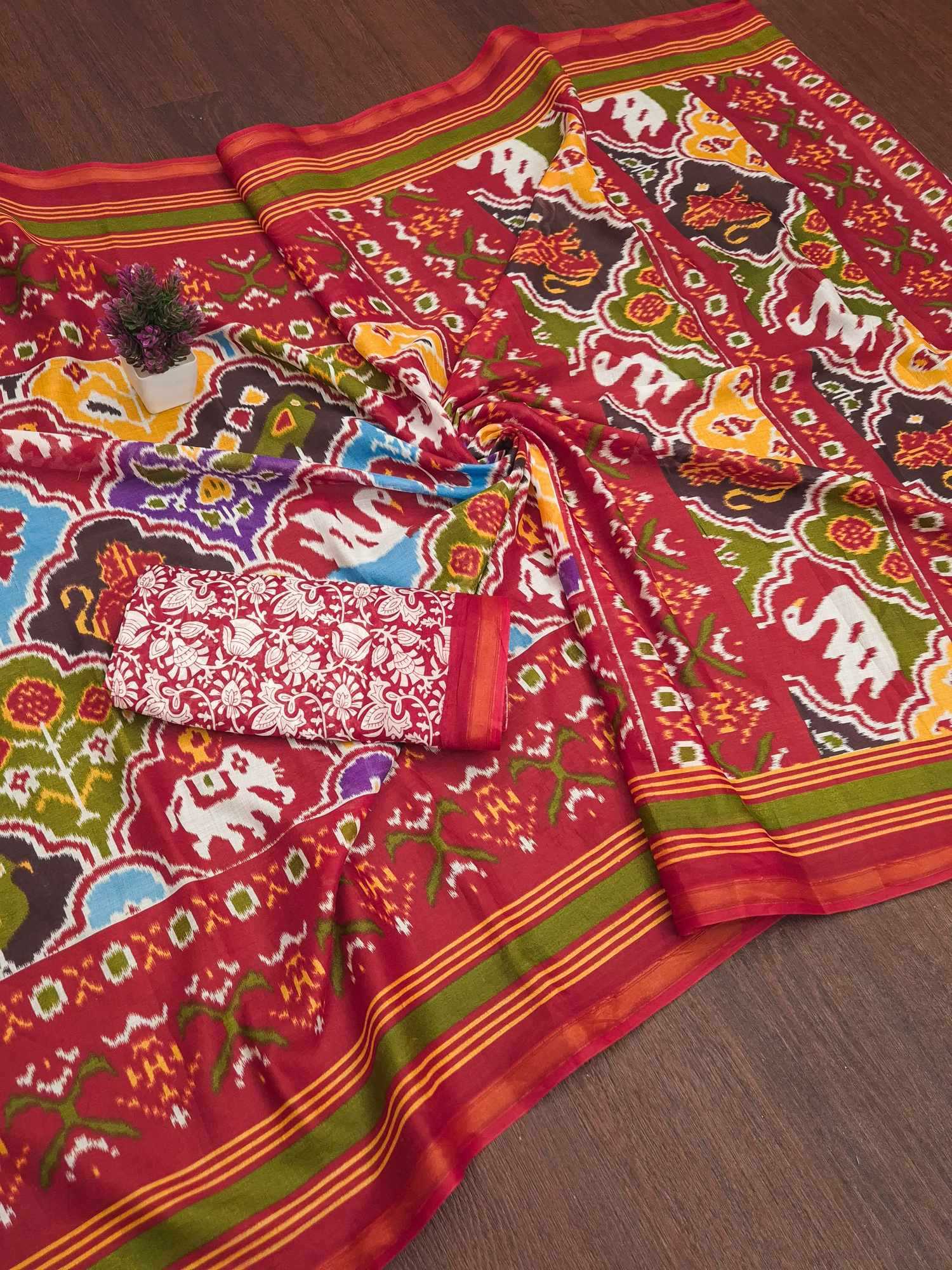 Cotton Zari Border Saree