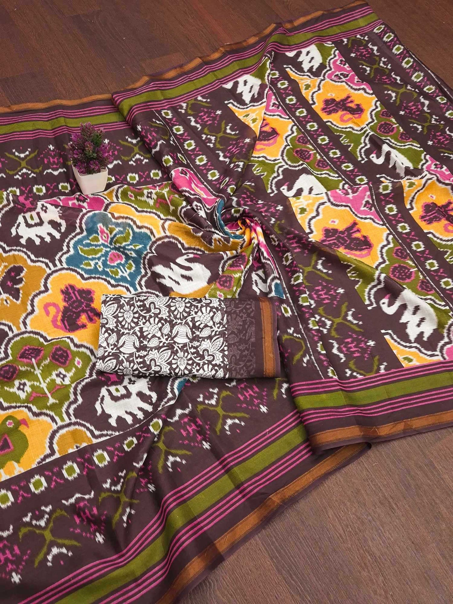 Cotton Zari Border Saree