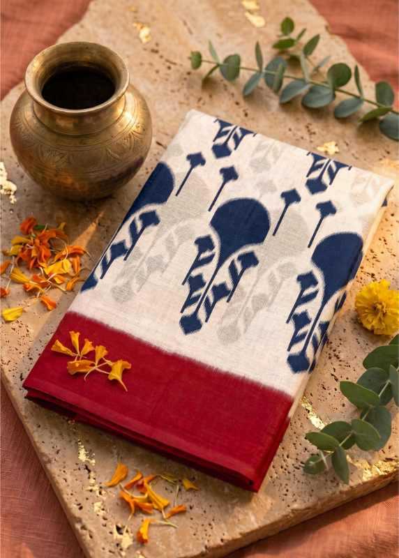 Lad Cotton Cutwork Saree