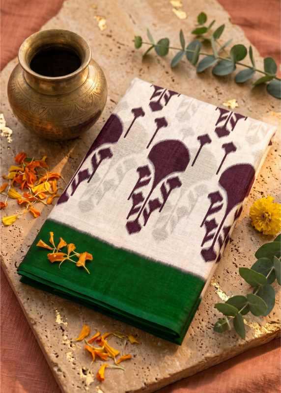 Lad Cotton Cutwork Saree