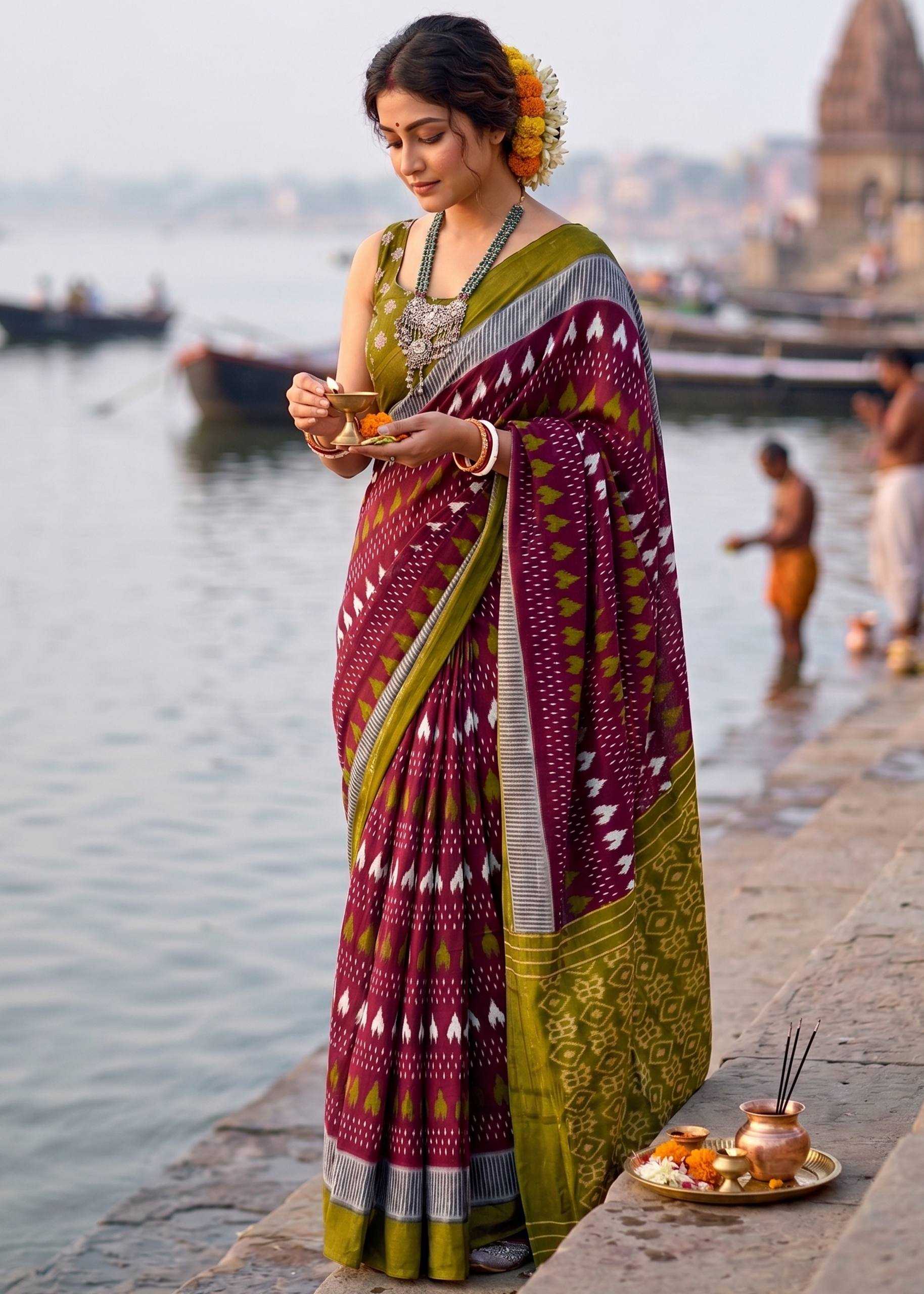 Cotton Block Print Saree