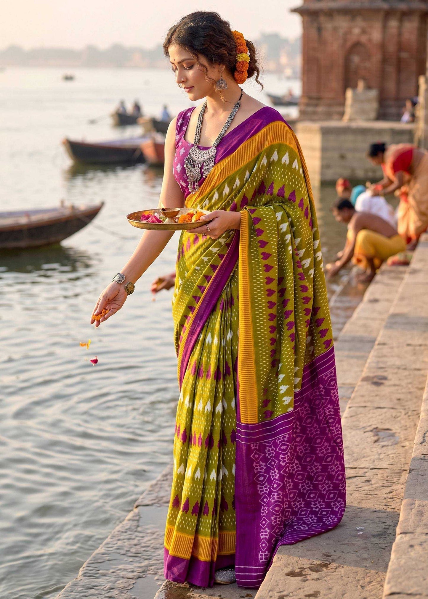 Cotton Block Print Saree